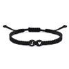 26 lettres initiales coeur Bracelets à la main réglable A-Z nom tressé Bracelets pour femmes hommes amitié bijoux