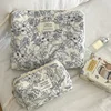2024 Vintage Flower Quilting Women Makeup Bag Portable Zipper Cosmetic Travel Organizer Female Handbag Toiletry Pouch for Girls 3