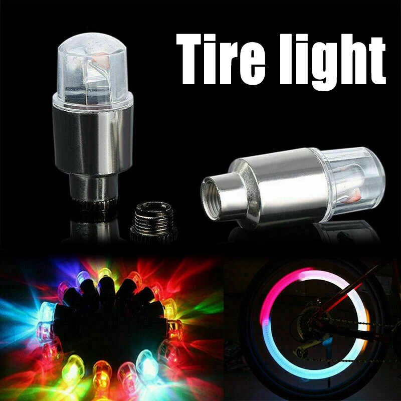 2pcs LED Tire Valve Stem Caps Neon Light Waterproof for Motorcycle Bicycle Car Accessories motorcycle led lights motorcycle accessories bicycle led valve cap light