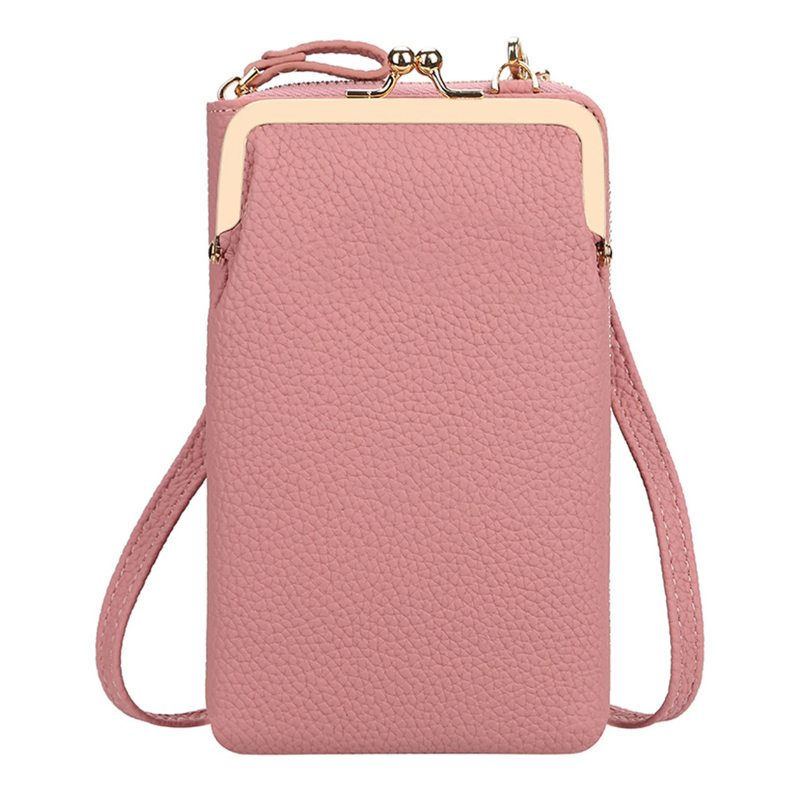 

Solid-Color Women's Zipper Buckle Phone Bag Waterproof Travel Phone Pouch Gift For Birthday Anniversary Crossbody Shoulder Bag