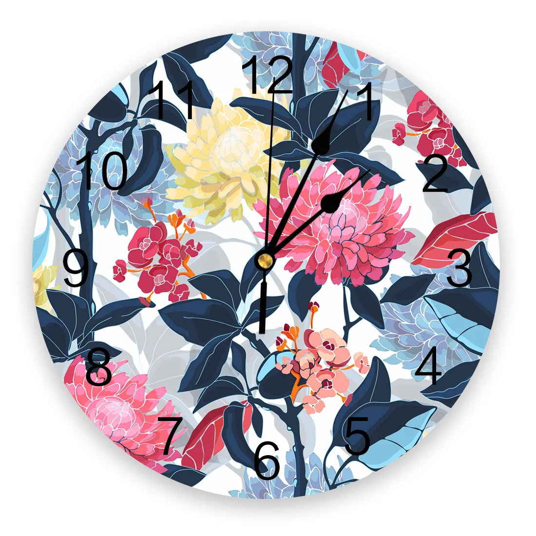 

Color Flower Chrysanthemum PVC Wall Clock Living Room Decoration Wall Clock Modern Design Home Decore Wall Digital Clock