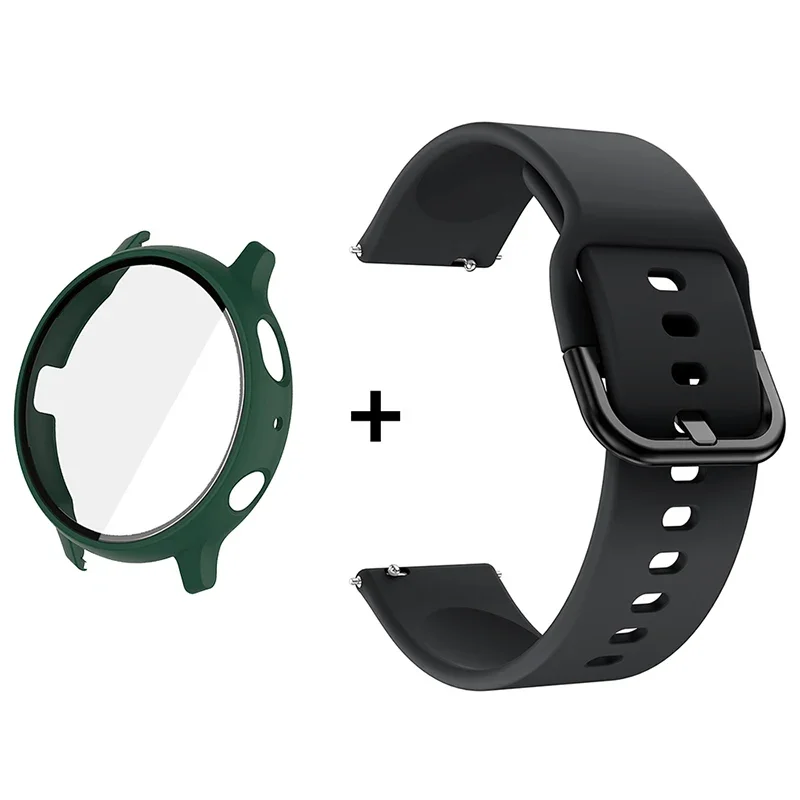 Premium Accessory Bundle: Glass Case, Strap, and Screen Protector with 20mm Watch Bands and PC+Bumper Cover