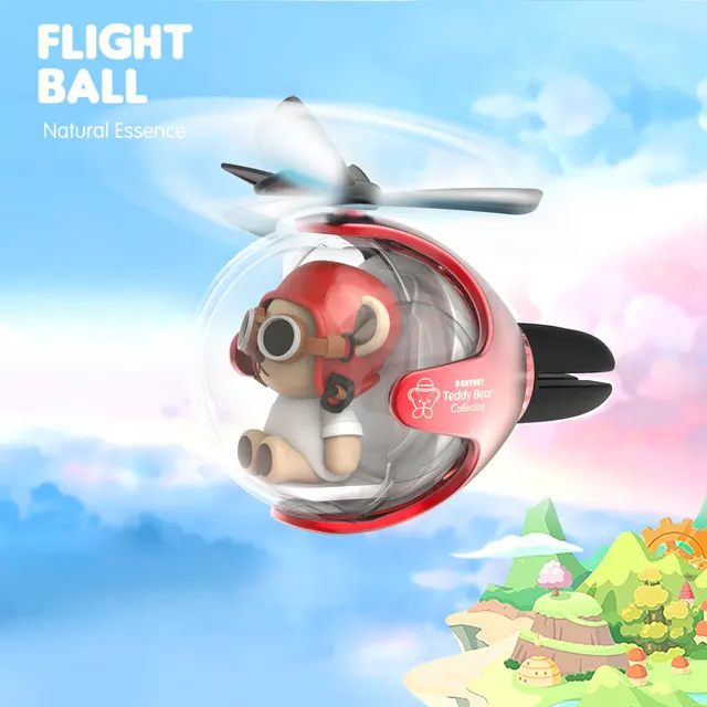 MINGYUE Bear Pilot Car Air Freshener Pilot Rotating Propeller Air Outlet  Car Accessories Bobbleheads