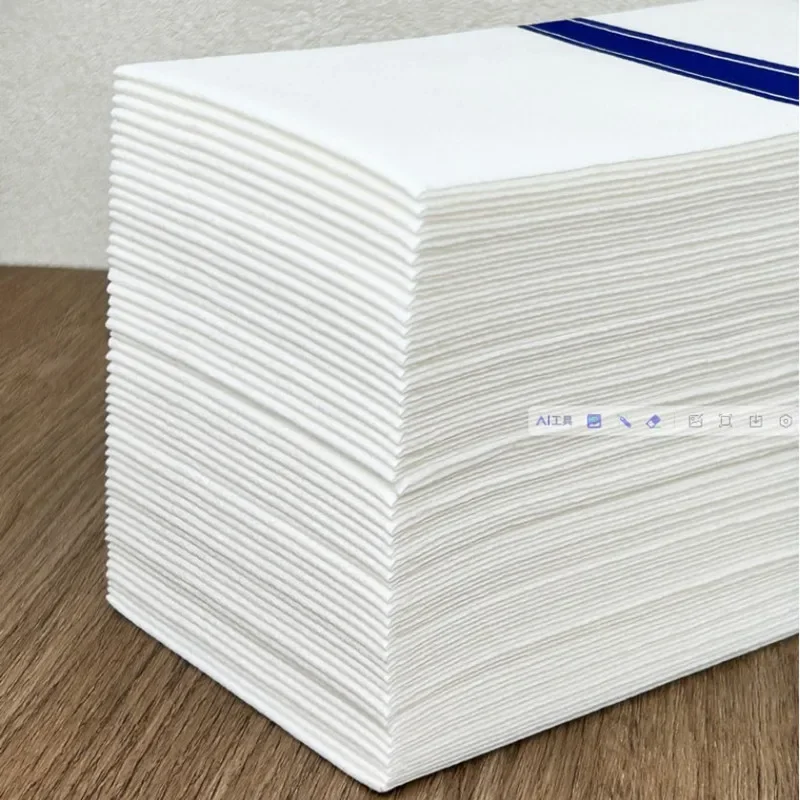 100PCS Gold Line Design Paper Napkins 30*40CM Disposable Linen-Feel Guest Dinner Napkins For Wedding Party Birthday