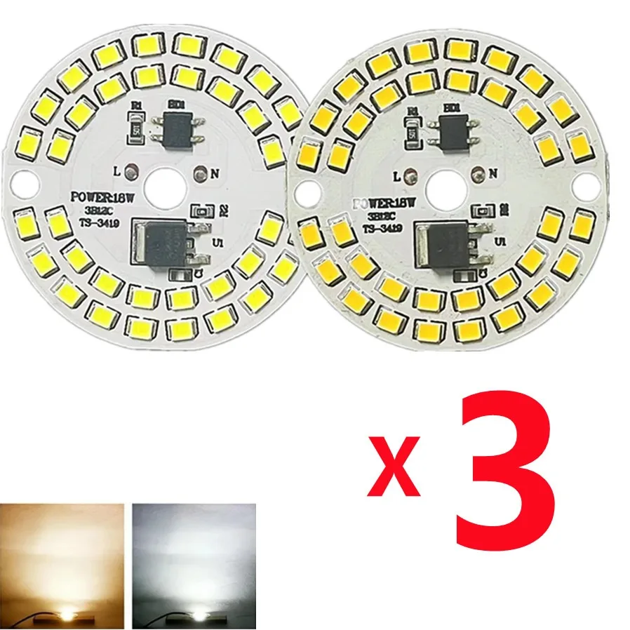 3 uds AC220V Chip LED para bombilla de lámpara 5W 7W 9W 12W 15W 18W SMD ...
