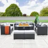7 Piece Outdoor Furniture Set, Set Non-Slip Cushions & Waterproof Cover, 45 Inch Outdoor Propane Fire Pit Table Patio Sets 6