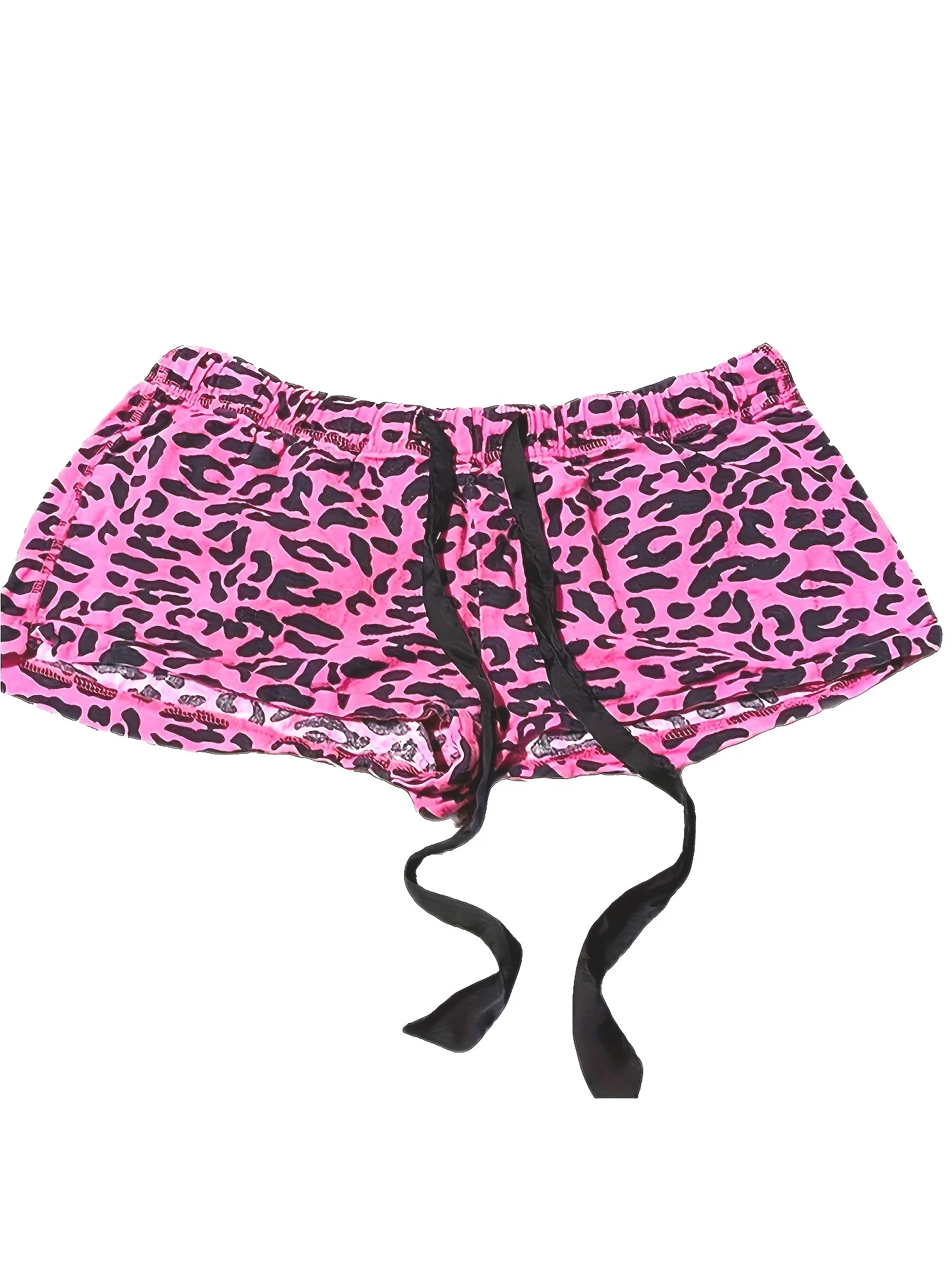 Women Y2K Summer Streetwear Gyaru Goth Leopard Print Graphic Acubi Shorts Button Low Rise Short Spice Pants 2000s Alt Clothes 1