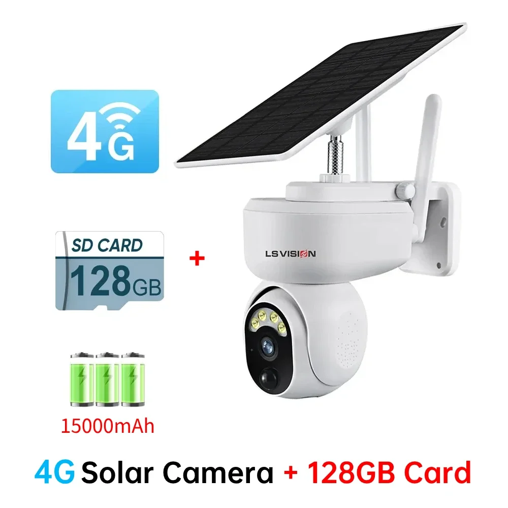 LS VISION 4MP 4G Sim كاميرا تعمل بالطاقة الشمسية ف...