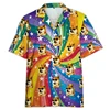 Cute Shiba Inu 3D Printed Shirts For Men Clothes Funny Dog Beach Shirt Pet Dogs Unisex Lapel Blouse Casual Hawaiian Women Tops 5