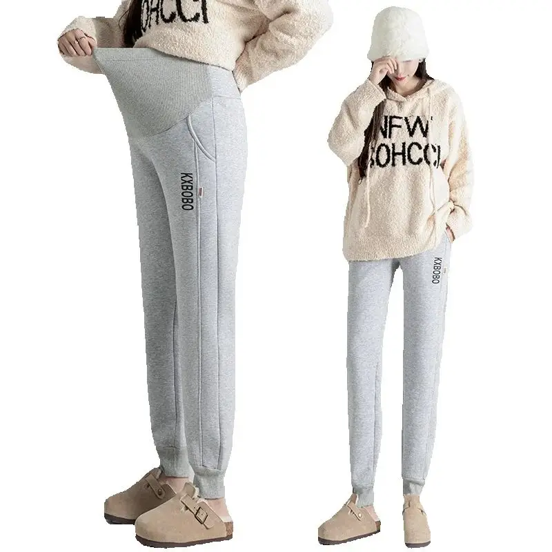 2025 Autumn Maternity Empired Trousers Loose Pregnant Woman Belly Sweatpants Plus Size Pregnancy Sports Pants with Pockets 4 2025 Autumn Maternity Empired Trousers Loose Pregnant Woman Belly Sweatpants Plus Size Pregnancy Sports Pants with Pockets - Image 4