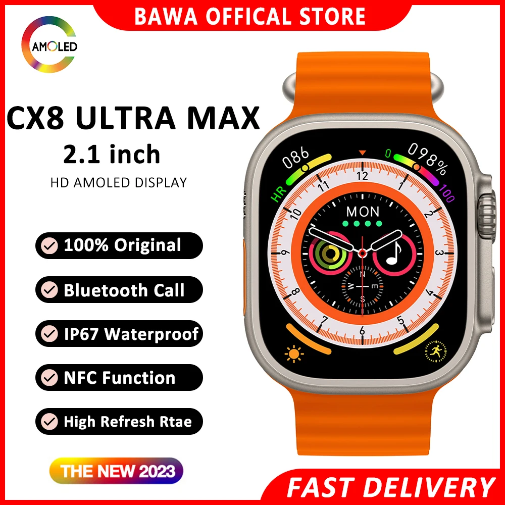 2023 Smart Watch Cx8 Ultra Max Smartwatch Wireless Charging Bluetooth