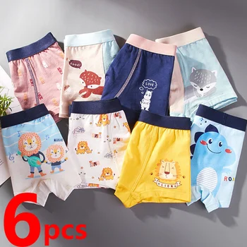 2/4/6 pezzi ragazzi boxer slip bambini biancheria intima di cotone traspirante mutande del bambino adolescente stampa del fumetto mutandine per bambini 2025 nuovo 1