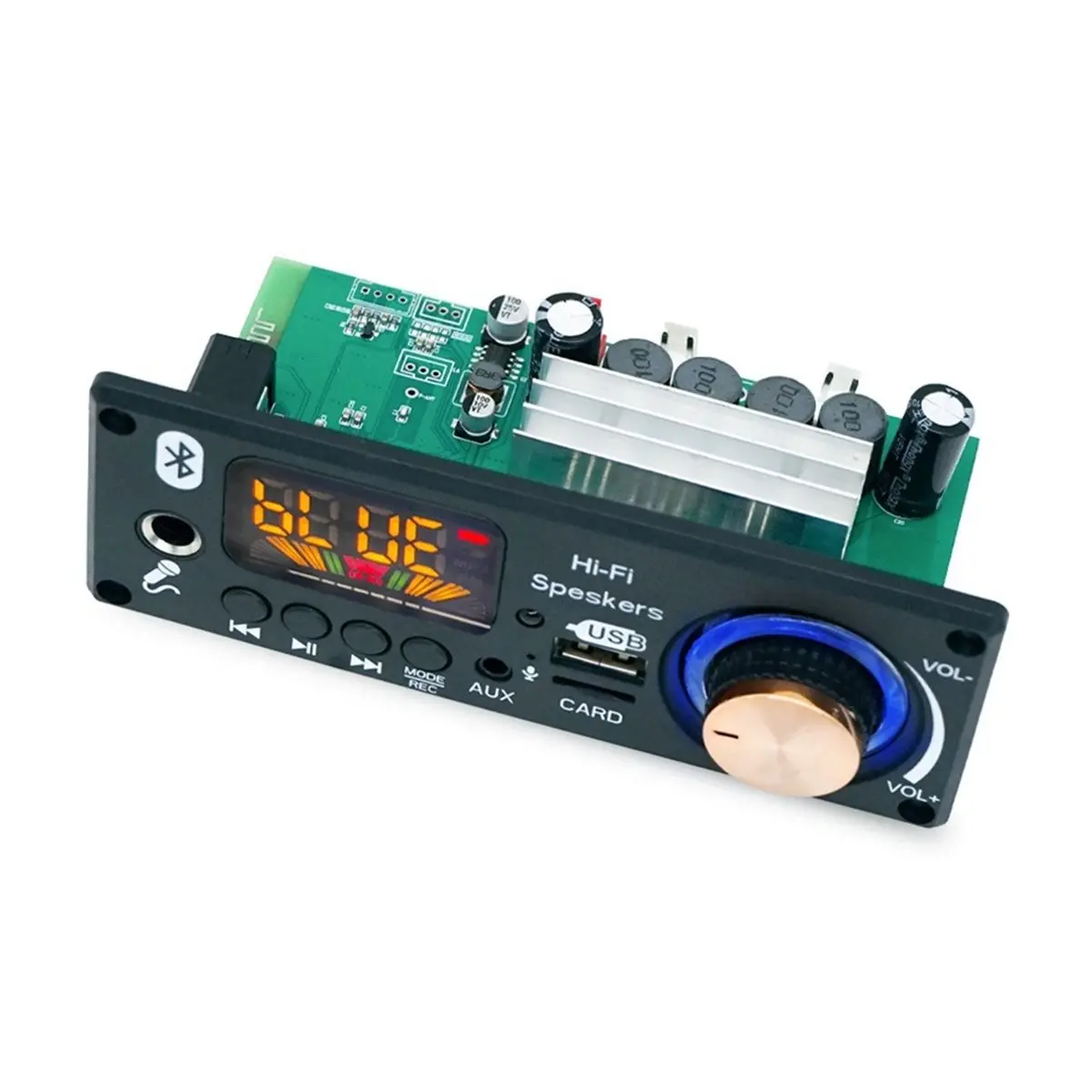 (BAAY) 160W 앰프 블루투스 5.1 MP3 디코더 보드 2x80W 오디오 플레이어 12V DIY MP3 플레이어 차량용 FM 라디오 모듈 TF USB 마이크