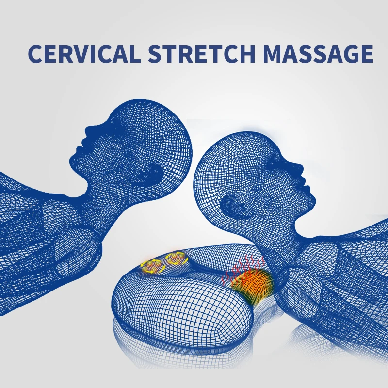 Zdravotní potřeby Přenosný černý elektrický relaxační masážní polštář Shiatsu ve tvaru U_voghion.com