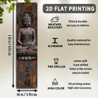 2D Metal Sign Zen Buddha Wall Decor, Minimalist Metal Art for Meditation Room, Yoga Studio, Calm Garden - Image 6