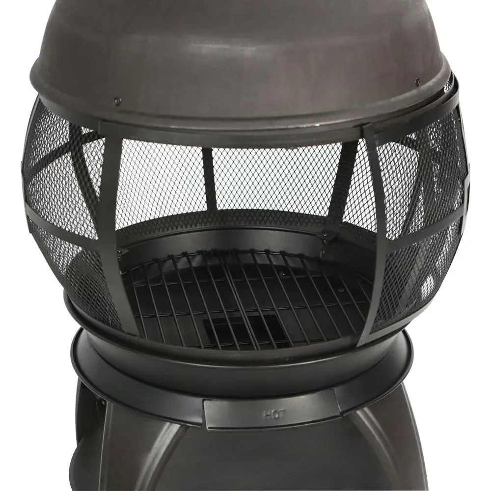 Outdoor Wood Burning Pit, Outdoor Fireplace, Wooden Fireplace, Brown Black
