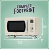 Nostalgia Mid-Century Retro Countertop Microwave Oven,900-Watt, 0.9 cu ft, 8 Pre-Programmed Cooking Settings,Digital Clock,Cream 5