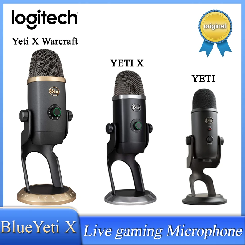 Blue Yeti X Professional USB Condenser Microphone for PC, Mac, Gaming,  Recording, Streaming, Podcasting on PC, Desktop Mic with High-Res Metering,  LED Lighting, Blue VO!CE Effects - Black 