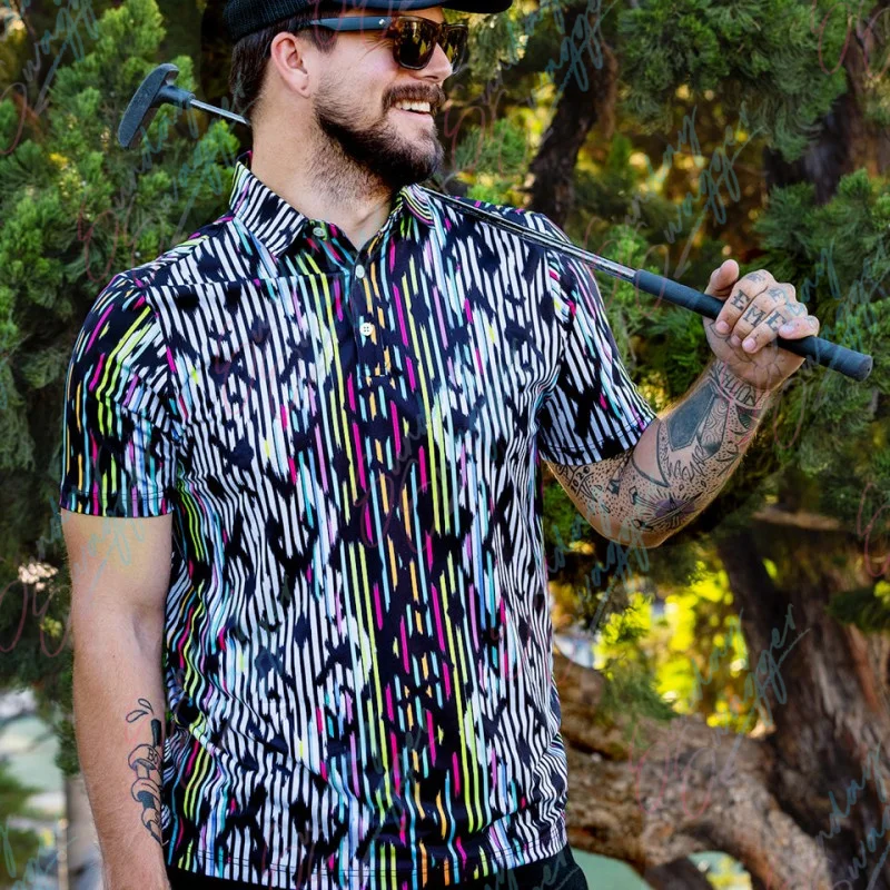 

2023 Sunday Swagger Summer Golf Shirt Men's Short Sleeve Polo Shirt Top Breathable Table Tennis Apparel Football Top T-Shirts