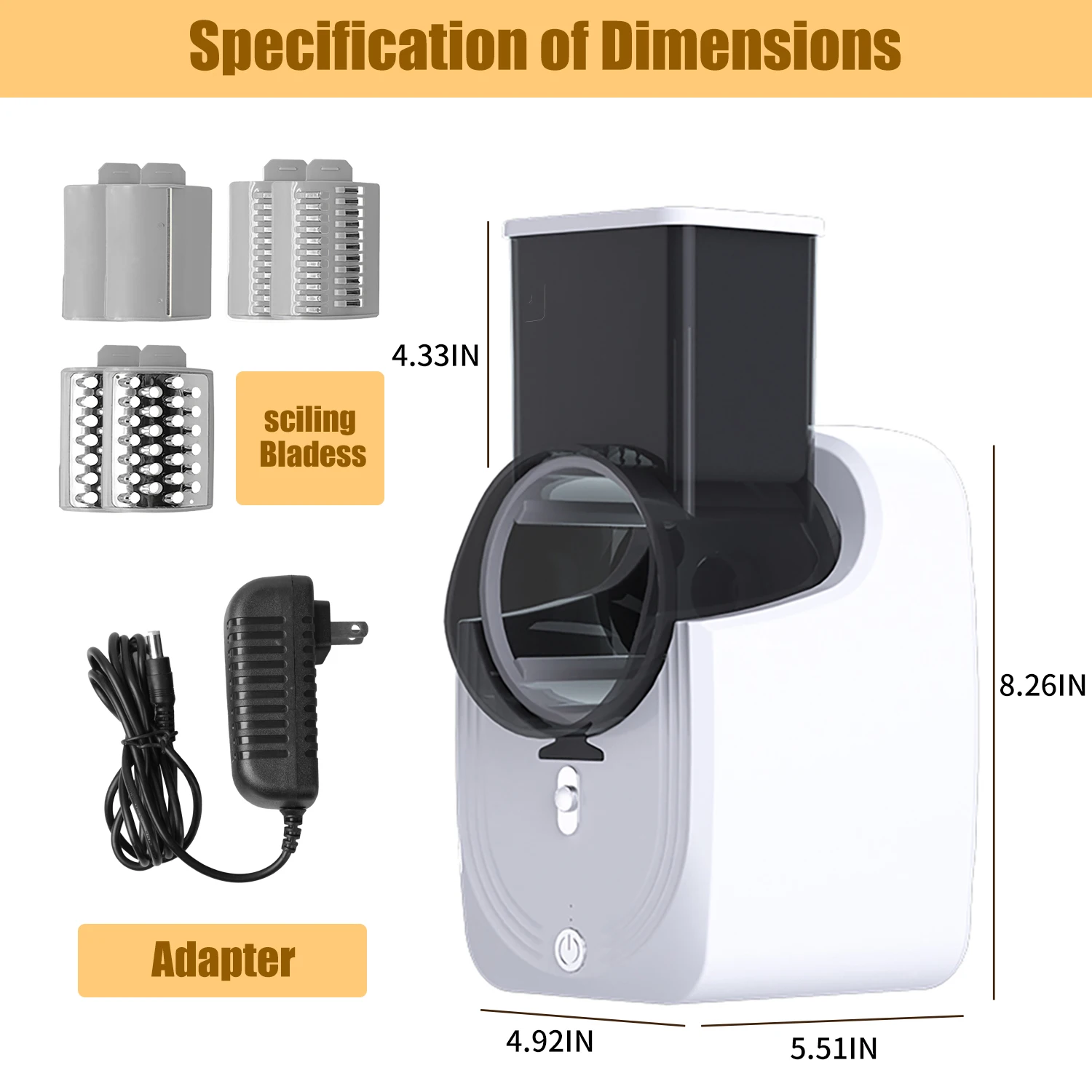 Electric Cheese Grater, Electric Slicer Shredder, Electric Vegetable Slicer Salad Maker, Fruit Cutter, Food Processor Spiralizer 4