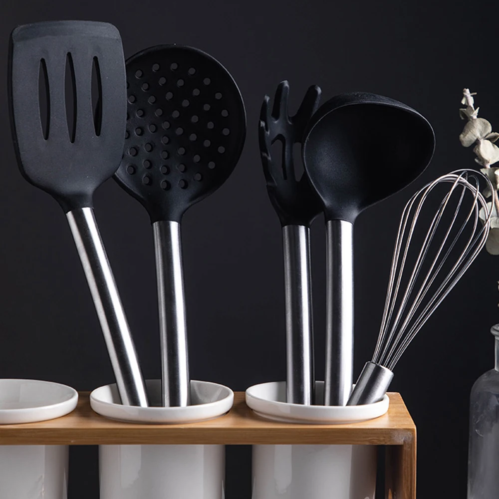 Silicone Kitchen Cooking Utensil Soup Spoon Pasta Colander Shovel whisk Spatula Turner Free combination Kitchenware 1 Pack kitchen utensils