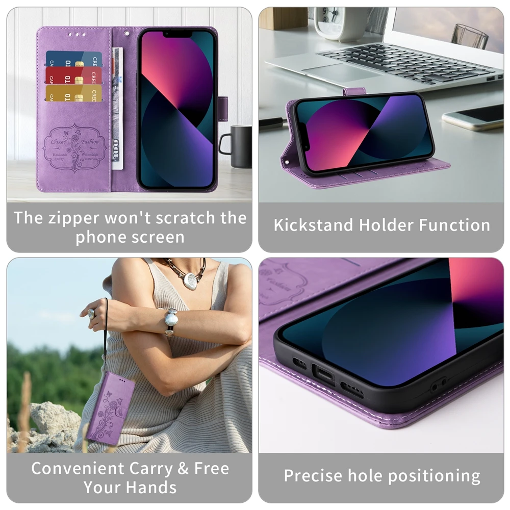 Magnetic Floral Leather Wallet Phone Case Cover