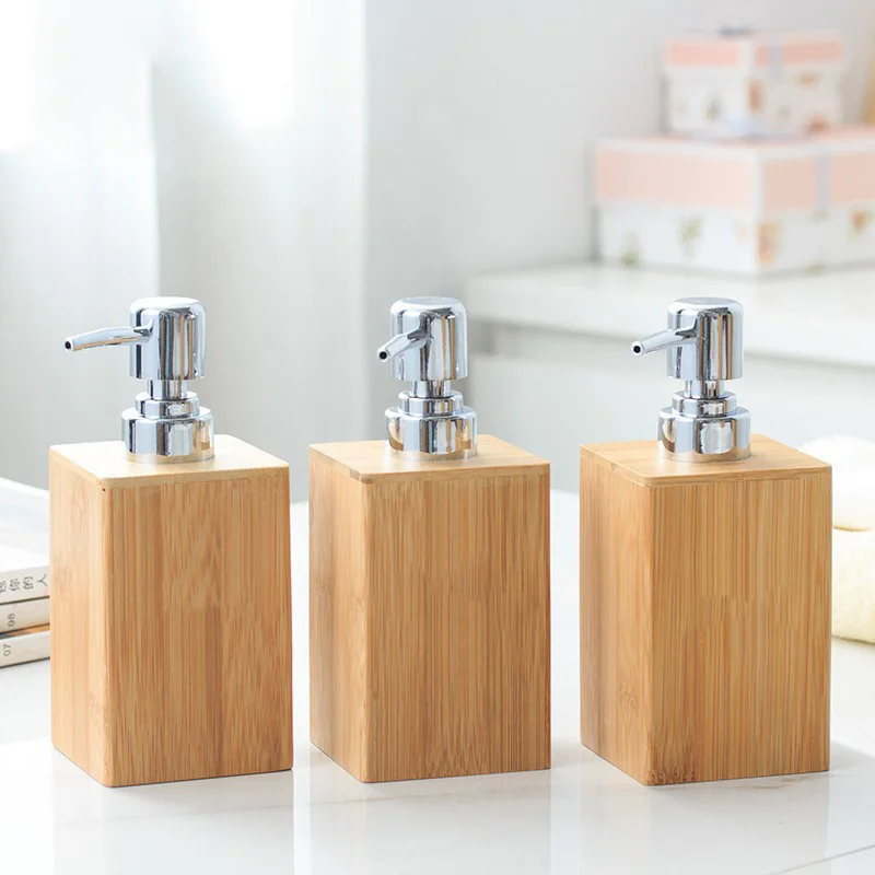 Soap Dispenser Shampoo Dispenser Dispenser Bottle Holder Soap Dispenser Bottle Soap Dispenser Lotion Shampoo Dispenser Bottle Holder Bathroom Kitchen Bamboo Liquid Hand Soap Pump 280mL