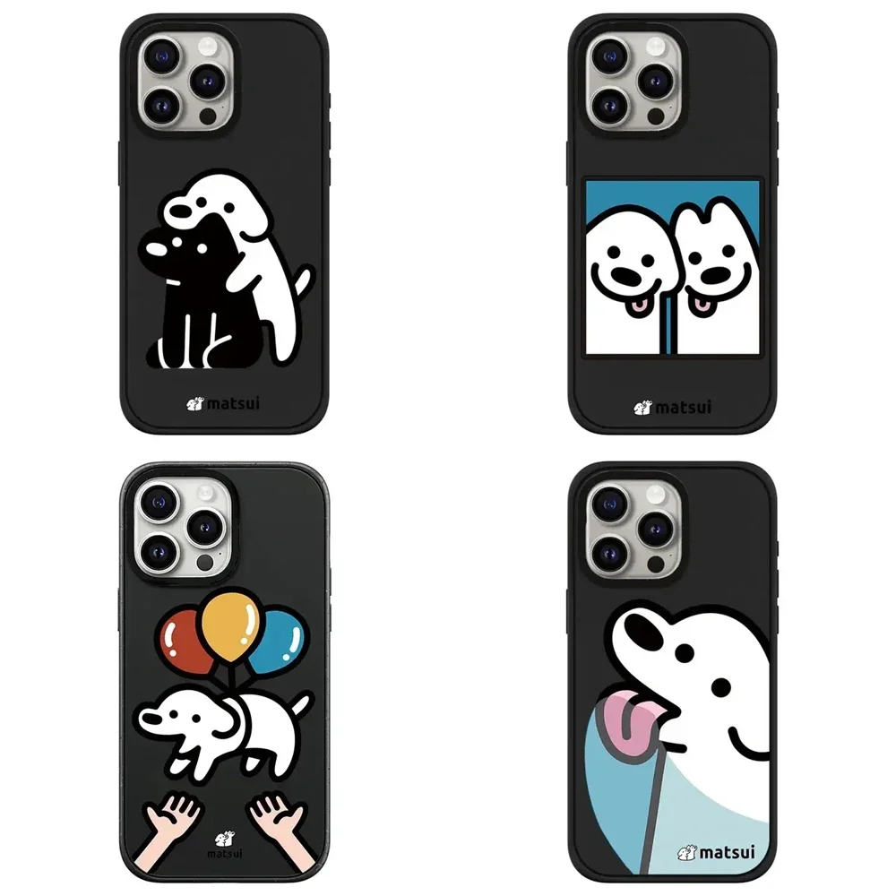 

Black Frosted MagSafe Dog Friends iPhone 13 14 15 Pro Max Case - Protective iPhone Case