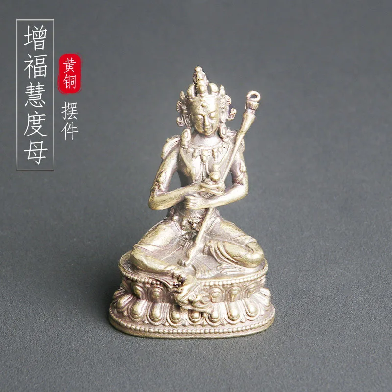

Pure brass blessing wisdom Tara Buddha statue tabletop Tibetan Buddha worship deity statue ancient