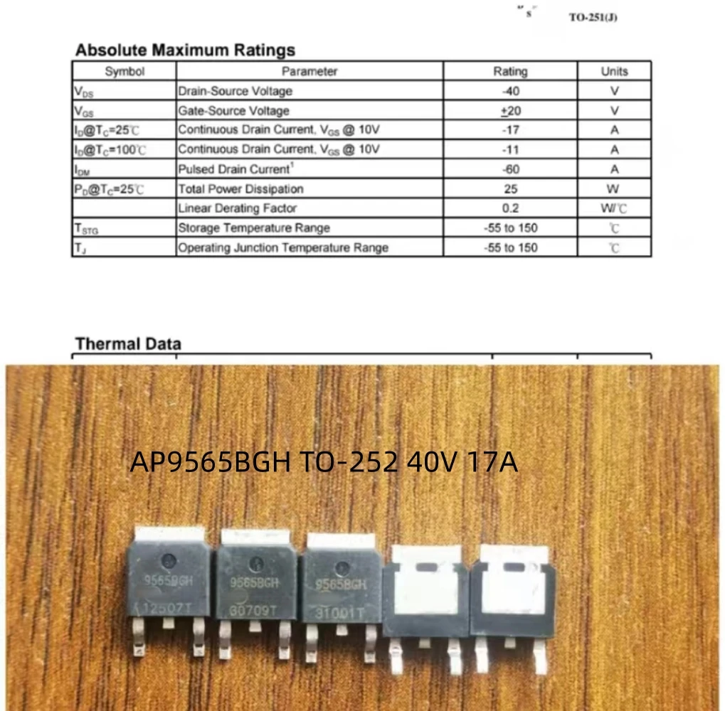 

AP9565BGH TO-252 40V 17A