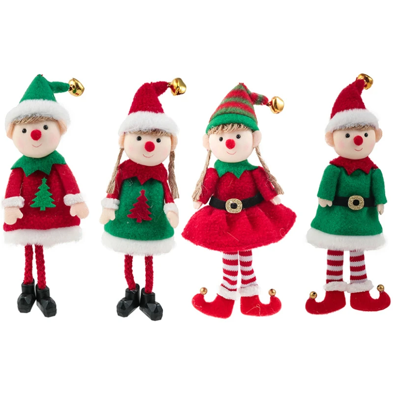 Home Happy New Year Kids Gift Christmas Elf Doll Ornaments Xmas Tree pendant For Christmas Tree Hanging Pendant Supplies
