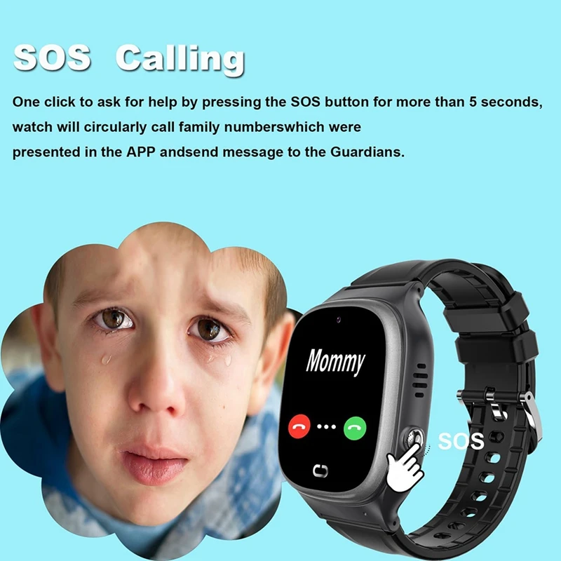 ABVH-Waterproof Kids Smart Watch Tracker, Student Smart Watch With SOS Alarm Call Camera, Kids With Call Function