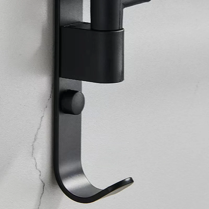 Black Bathroom 2/3/4/5 Arms Swivel Towel Bar Space Saving Swinging Towel Rack Wall Mounted Holder with Hooks