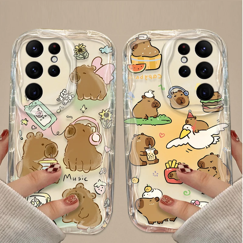 Charming Cartoon Capybara Wave Phone Case