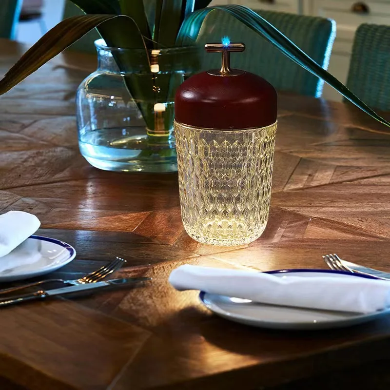 

Portable Cone Light Crystal lamp Bedside Nightlight Home Decoration Portable Kettle Light Touch Switch Intelligent Nightlight