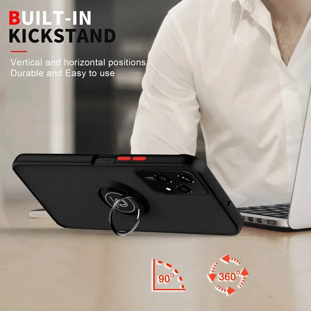 Armor Matte Shockproof Case with Smart Ring Holder Stand