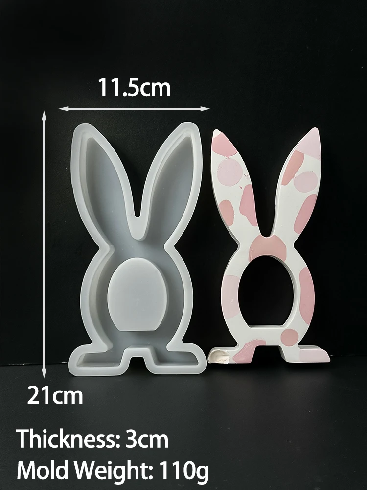 Stampo Per Coniglio Di Pasqua In Silicone – Strumento Per Ornamenti In Gesso E Resina, Decorazioni Fai Da Te Per Primavera, Casa E Addobbi (2 Pezzi)