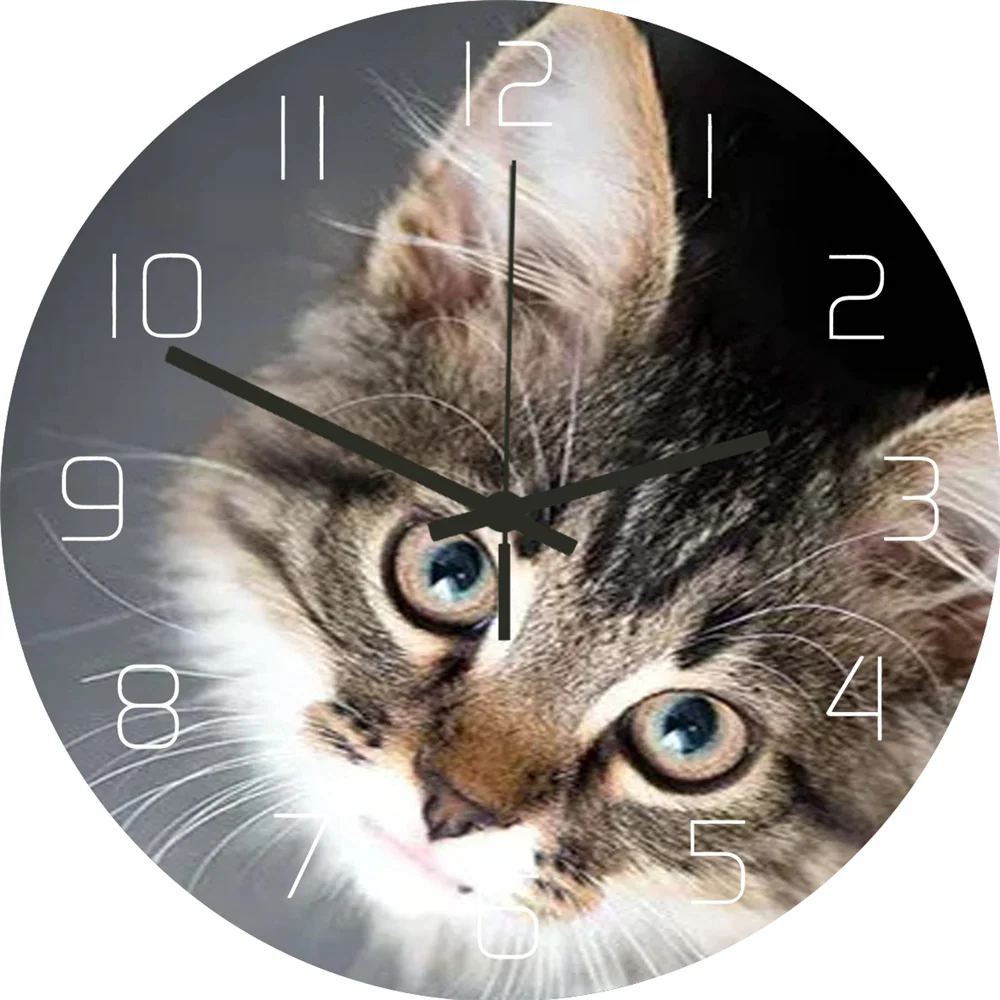 Fun Animal Frameless DIY Wall Hanging Clock Cat Tiger Leopard Frog Mute Acrylic Wall Clocks Home Living Room Office Wall Decor 2