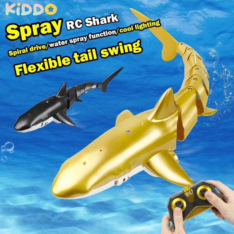 SmartRcSharkwhaleSprayWaterFunnyToyRemoteControlledBoatship