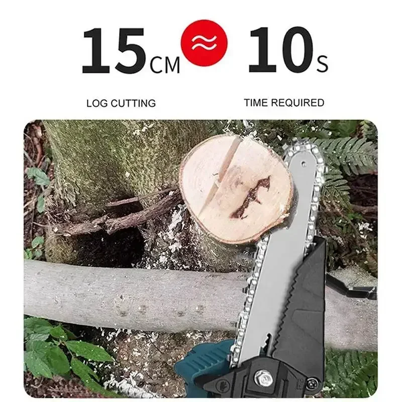 6 Inch Electric Chain Saw Handheld Chainsaw Tree Wood Cutter Pruning Portable Garden Power Tool Compatible Makita Battery