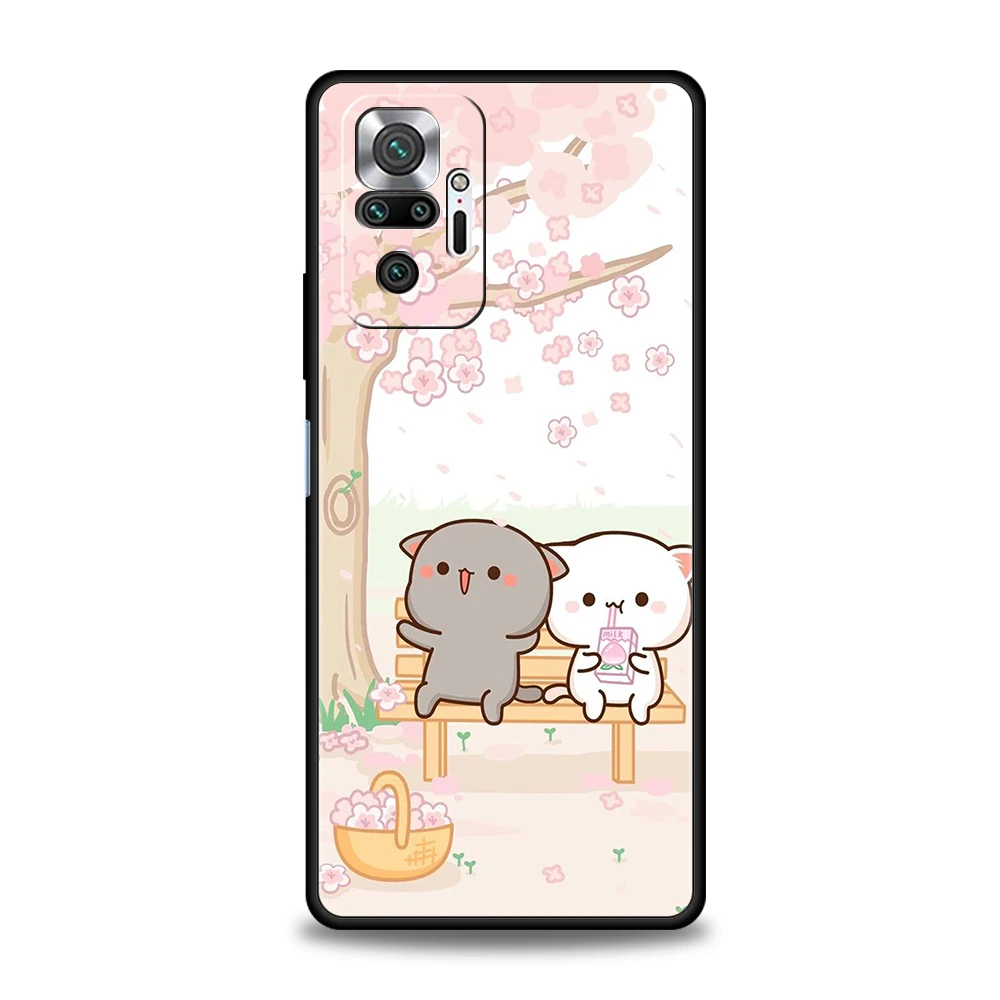 Pfirsich und Goma Katze Handy hülle Abdeckung für Redmi Note 12 11 10 Pro plus 8 8t 9 k50 k40 Gaming 9a 9c 9t Pro plus Soft shell Capas – Detail 6