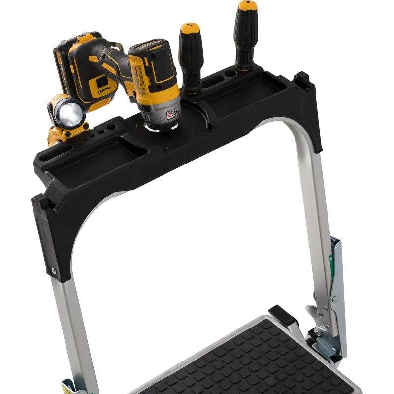 Foot Step Stool, 300-Pound Capacity L-2011-02 Stocking stepstool, 2-feet, Silver
