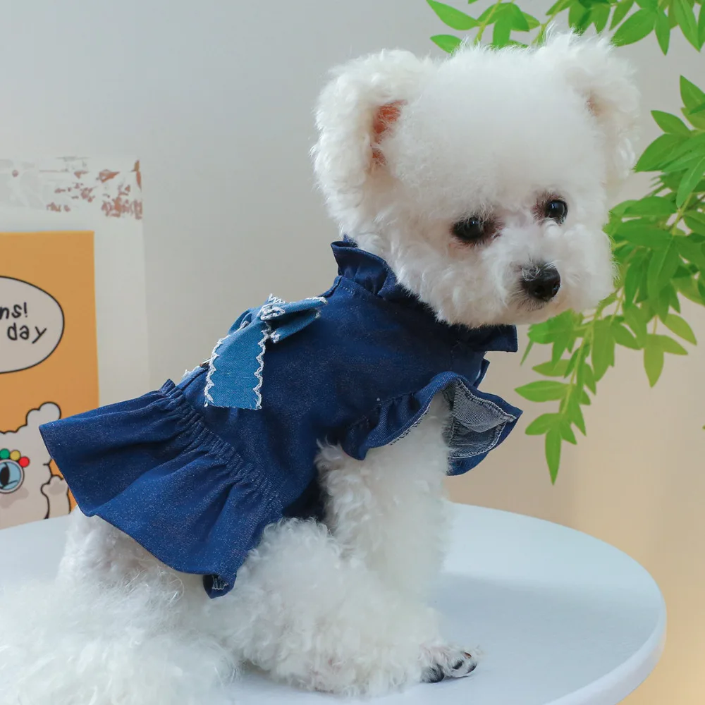 

Pet Princess Dress Autumn Winter Fashion Desinger Clothes Small Dog Cute Skirt Cat Harness Puppy Shirt Yorkshire Poodle Maltese