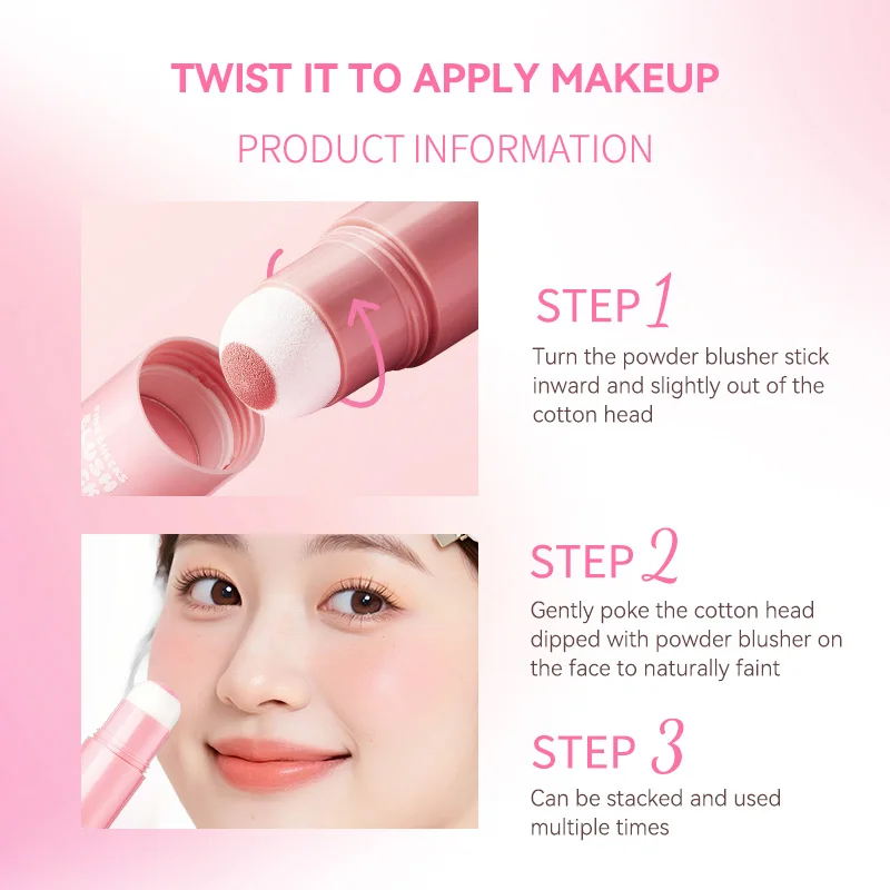 Life Girls Two Cheek Ball Bong Korean System Woman Non-Slip Straight Makeup Low-Pressing Expansion Sponge Ball Bong Corrects Korean Face powder blusher blush powder facial blusher