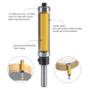 Flush Trim Router Bit with Top and Bottom Bearing 1‑1/2inch H * 1/4inch Shank Woodworking Tool Router Bit Straight Router Bit 2