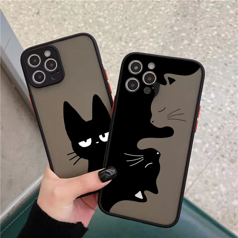 Luxury Black and White Cat Phone Case - Shockproof Cover