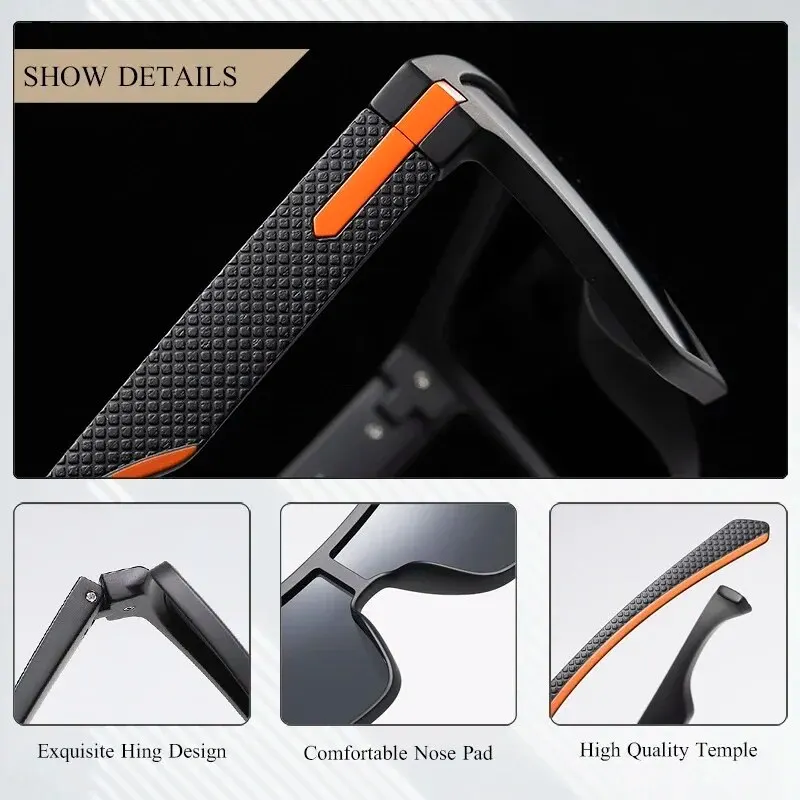 CRIXALIS Fashion Polarized Sunglasses For Men Square Oversized Anti Glare Driver Mirror Sun Glasses Women UV400 Goggles Male 6