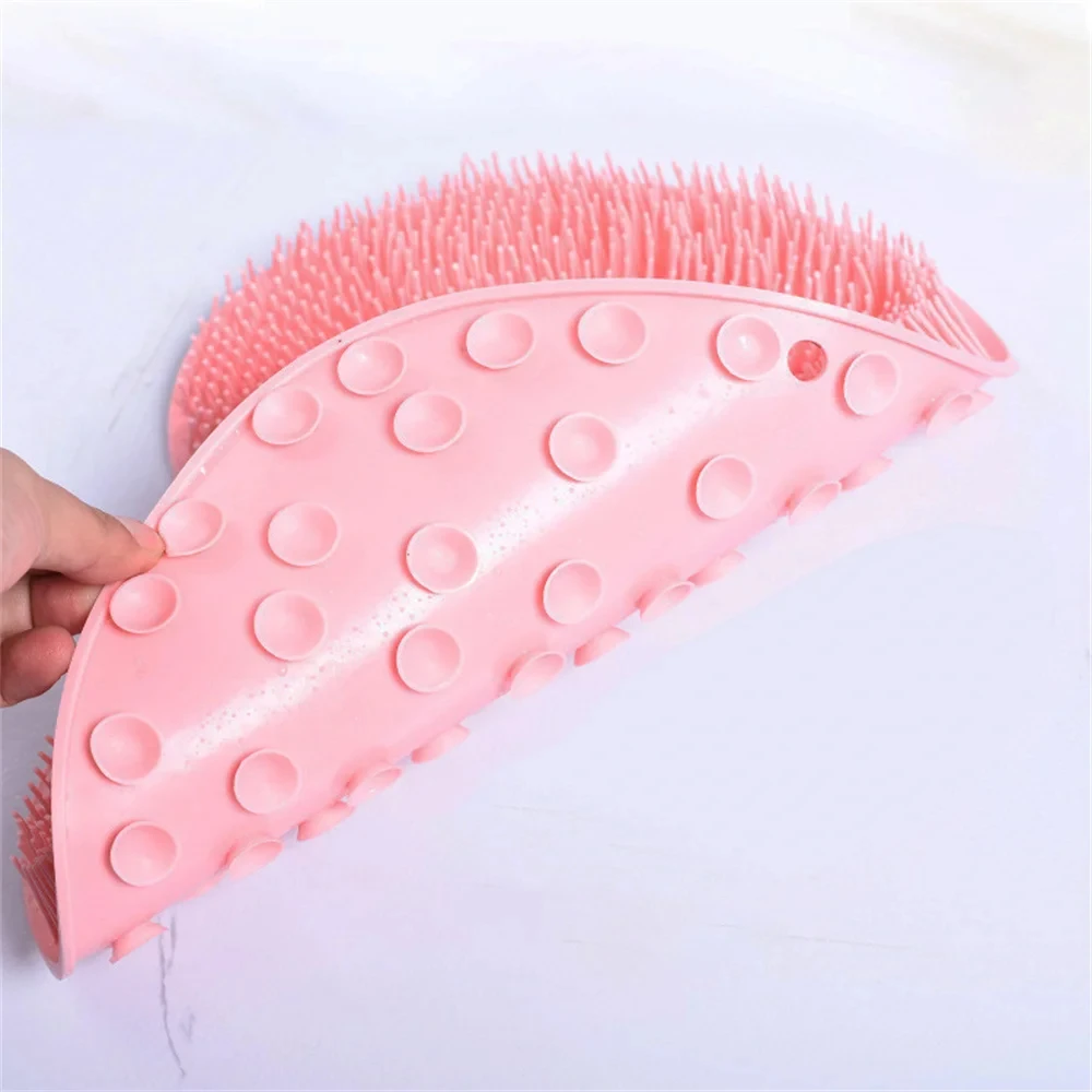 Silicone Rub Back Brush Bathroom Non-slip Wash Foot Pad Massage Shower Mat with Sucker Bath Massage Foot Exfoliating Brush Pad 4