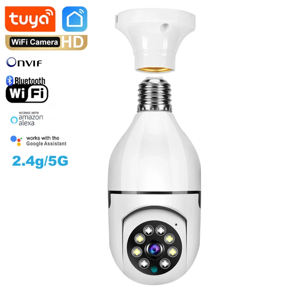 Tuya 2.4G/5G Dual-Band Bulb Camera 3MP/4MP/5MP WiFi Two Way Voice AI Human Detection Night Vision E27 Camera Surveilance Cam 1