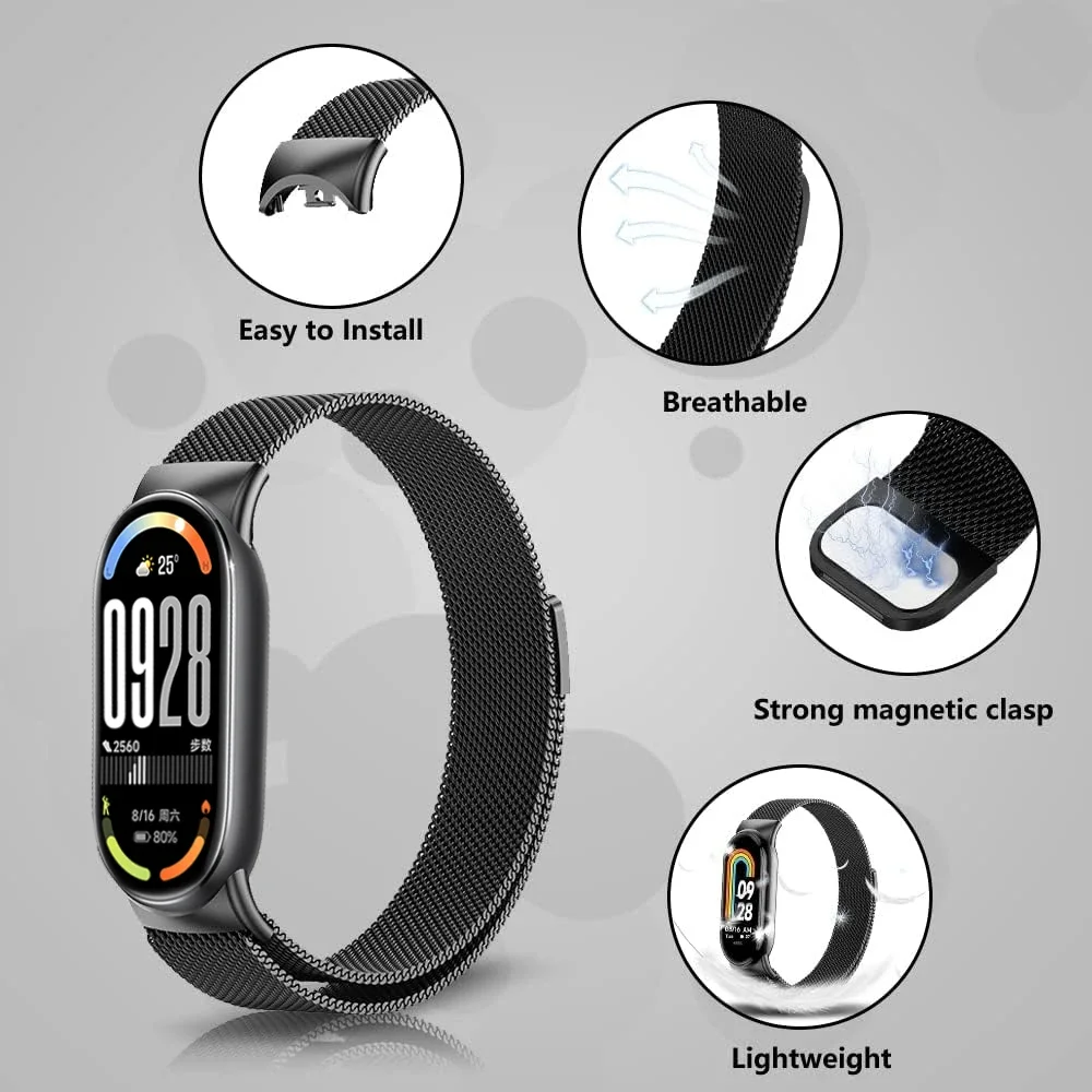 Milanese Loop Stainless Steel Magnetic Bracelet - Comfortable Metal Wristband Strap